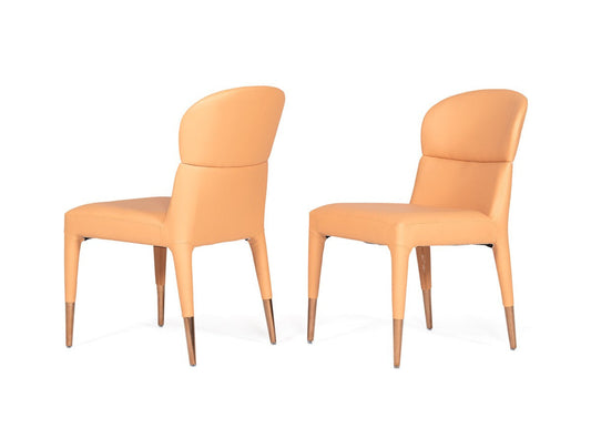 Modrest Ogden Modern Peach & Rosegold Dining Chair (Set of 2)