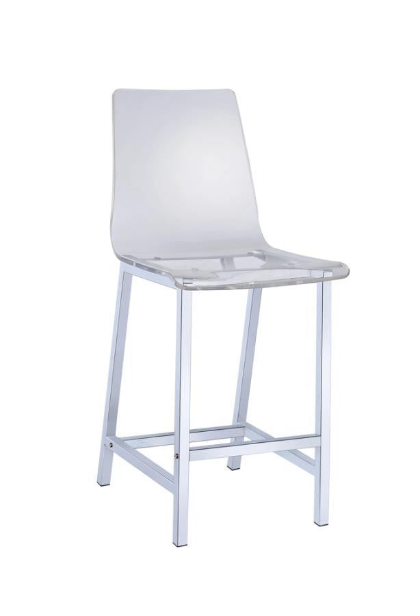 Counter Height Stools Chrome And Clear Acrylic (Set Of 2)