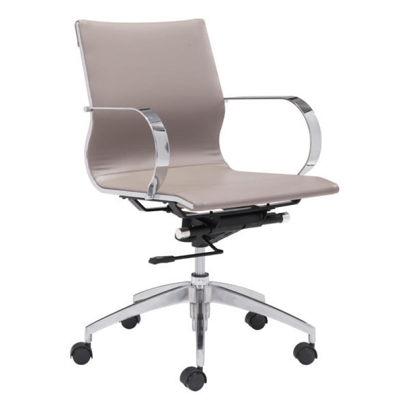 Glider Low Back Office Chair Taupe