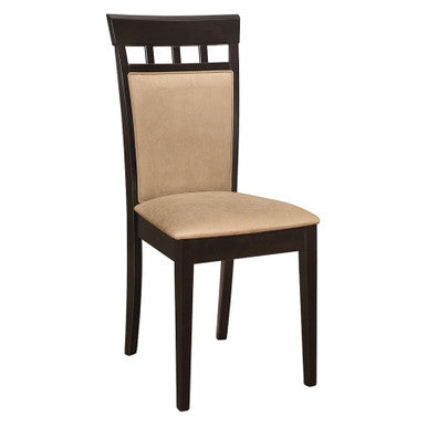 Gabriel Upholstered Side Dining Chairs Cappuccino And Tan (Set Of 2)