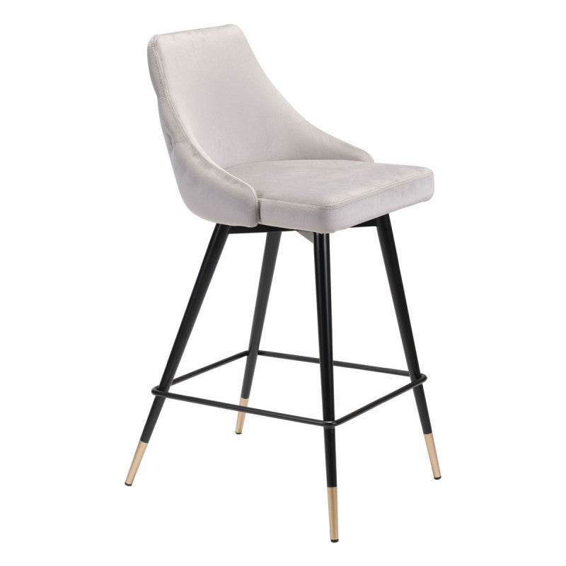 Piccolo Counter Chair Gray Velvet