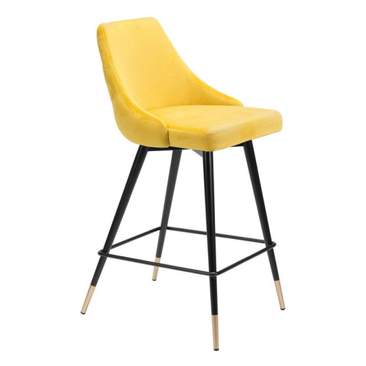 Piccolo Counter Chair Yellow Velvet