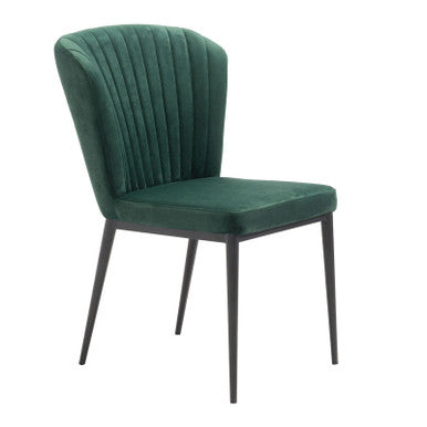 Tolivere Dining Chair Green Velvet Set of 2