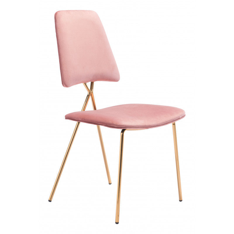 Chloe Dining Chair Pink & Gold - Set of 2