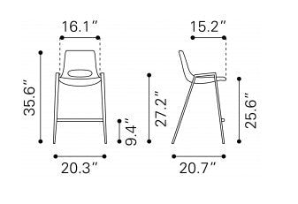 Desi Counter Chair Beige (set of 2)