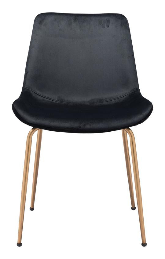 Tony Dining Chair Black & Gold Set of 2