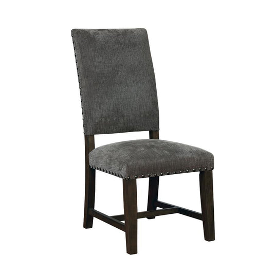 Contemporary Warm Grey Upholstered Parson Side Dining Chair (Set of 2)