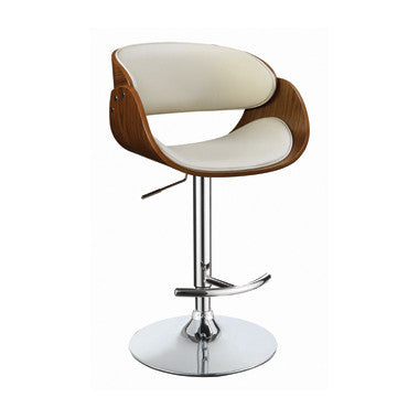 Adjustable Bar Stool Ecru And Chrome