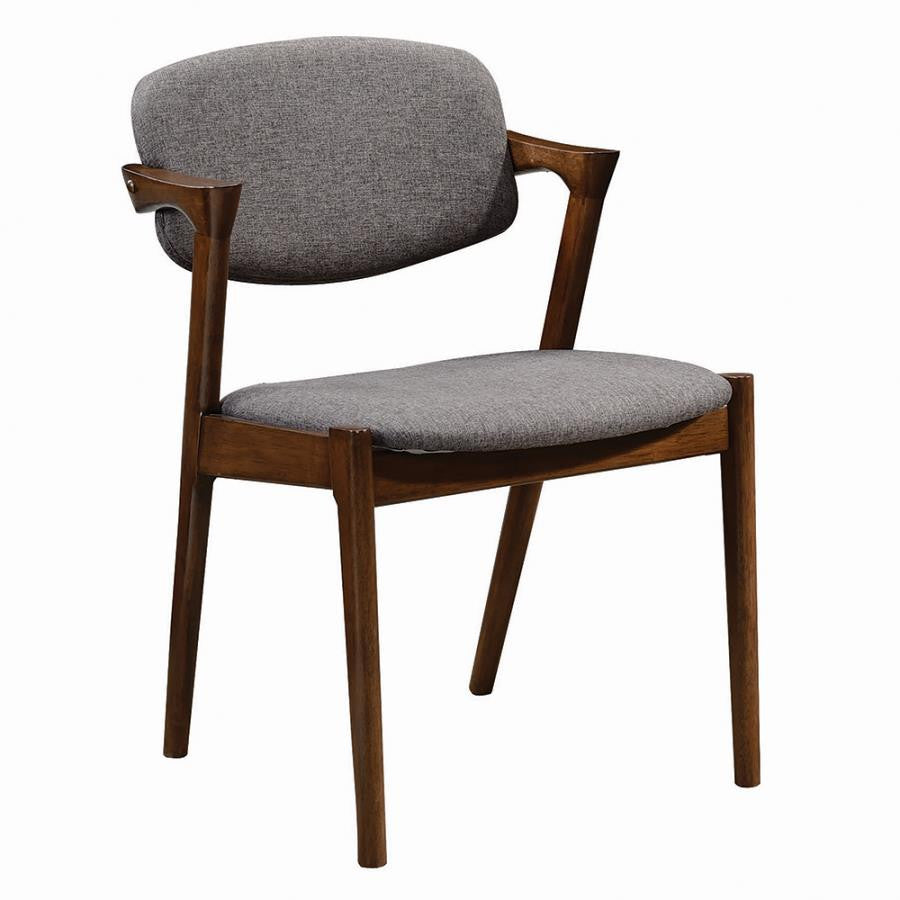 Malone Dining Side Chairs Grey And Dark Walnut (Set Of 2)