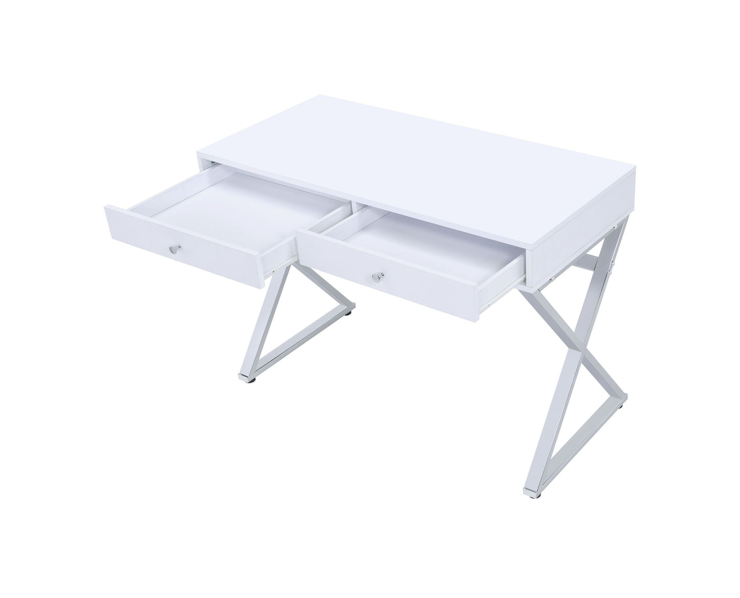 ACME Coleen Desk, White & Chrome