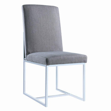 Mackinnon Upholstered Side Chairs Grey And Chrome (Set Of 2)