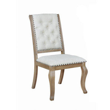 Brockway Cove Tufted Side Dining Chairs Cream And Barley Brown (Set Of 2)