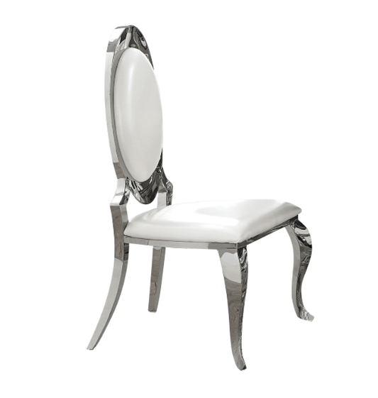 Antoine Oval Back Side Chairs Cream And Chrome (Set Of 2)