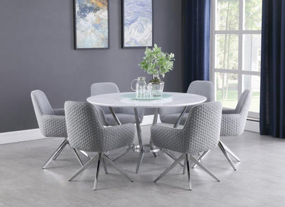 Abby 5-Piece Dining Set White and Light Grey – Contemporary Style with Comfort and Versatility for Your Dining Room