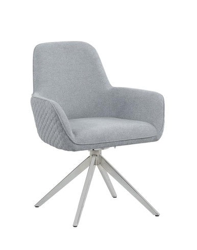 Abby Flare Arm Side Chair Light Grey And Chrome