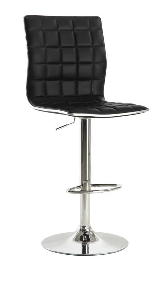 Ashbury Upholstered Adjustable Bar Stool Black (Set of 2) – Modern Comfort with Adjustable Height and Stylish Design