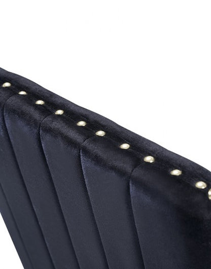 Modrest Keisha - Modern Black Velvet and Gold Dining Chair Set of 2