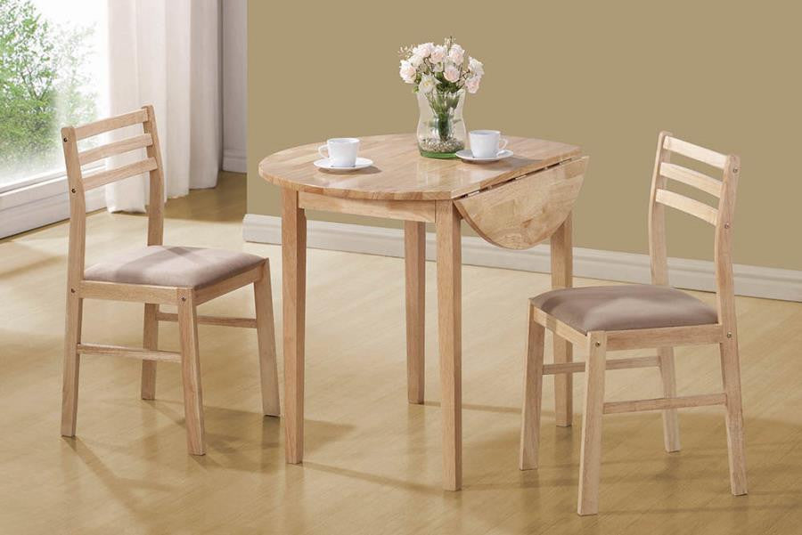 Casual Natural And Beige Three-Piece Dining Set