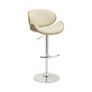 Adjustable Bar Stool Ecru And Chrome Base