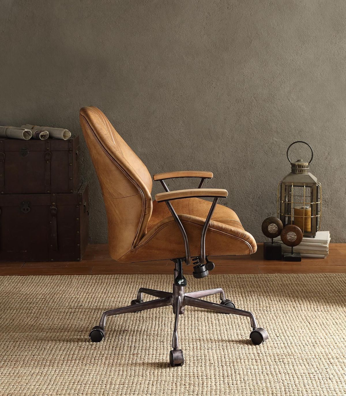 ACME Hamilton Office Chair in Coffee Top Grain Leather