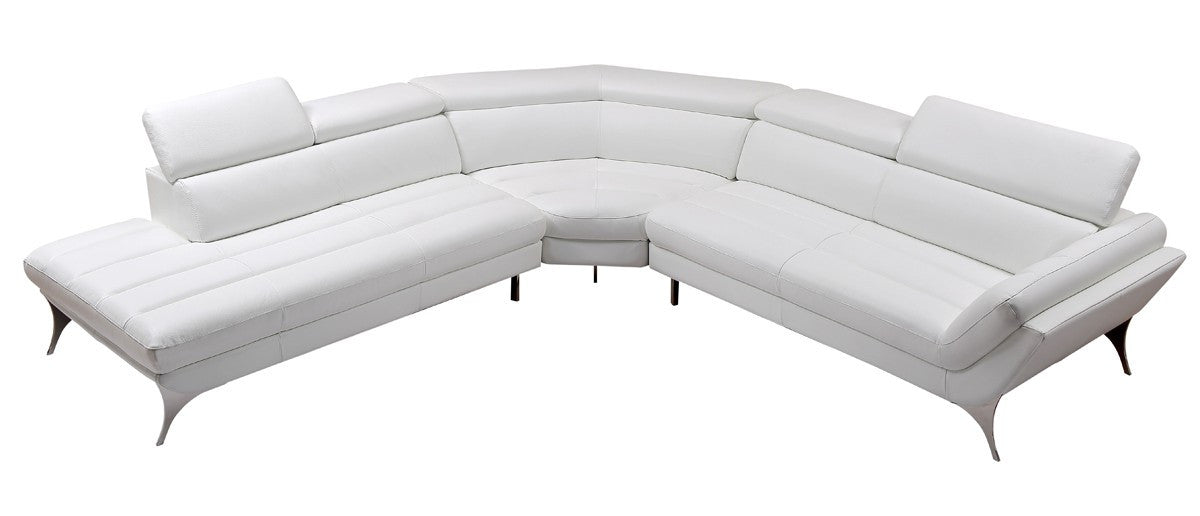 Divani Casa Graphite Modern White Leather Sectional Sofa