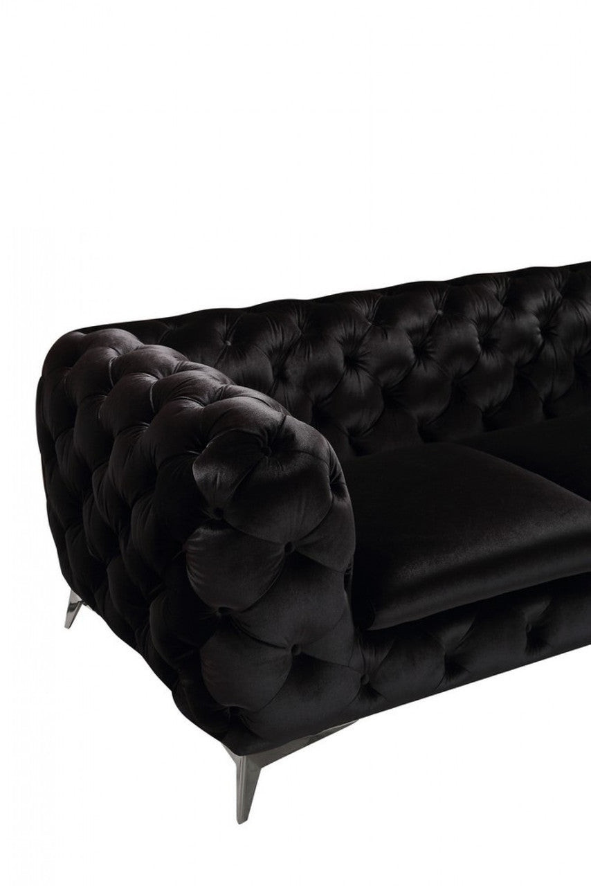 Divani Casa Delilah Modern Black Fabric Sectional Sofa