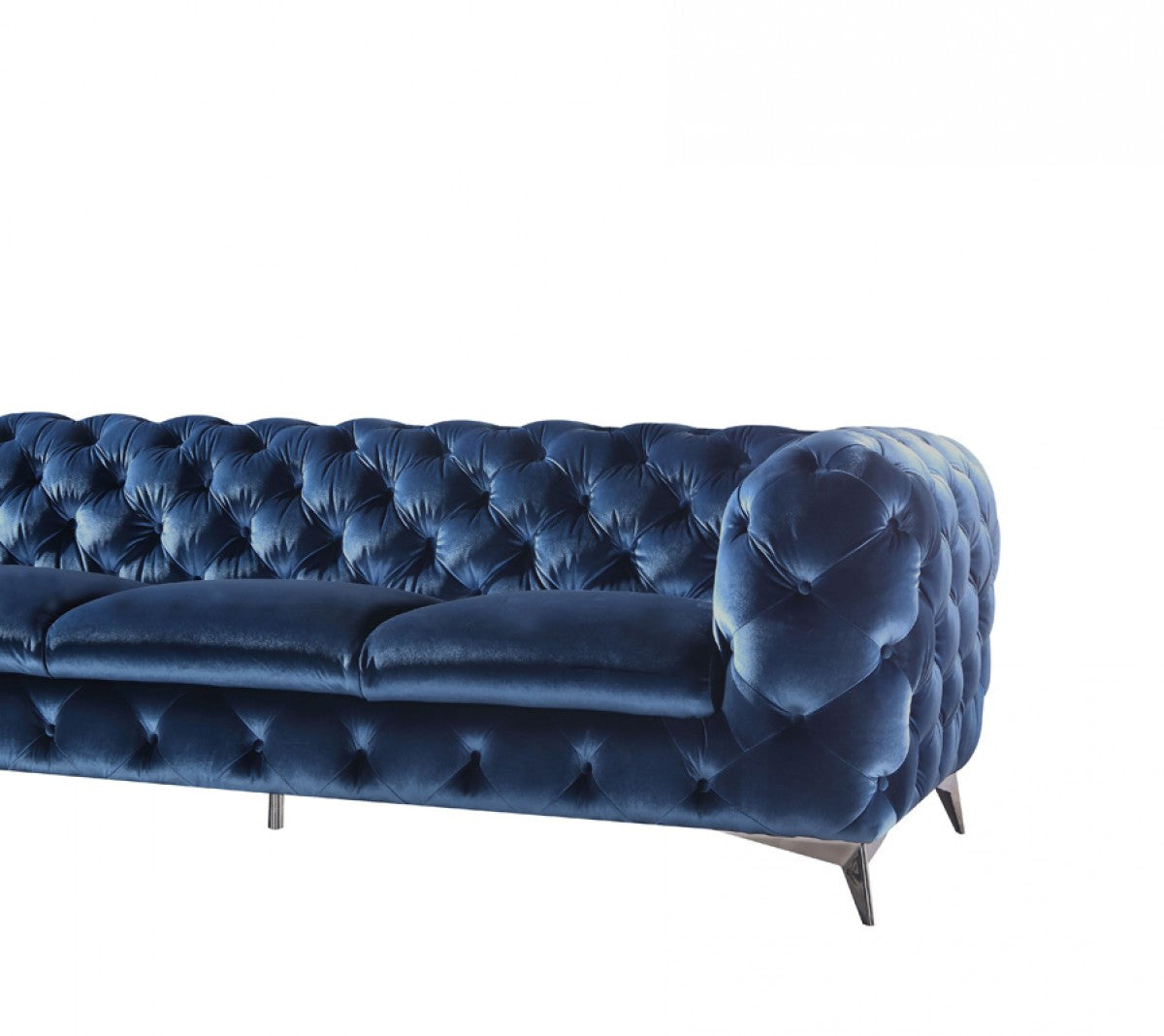 Divani Casa Delilah Modern Blue Fabric Sectional Sofa