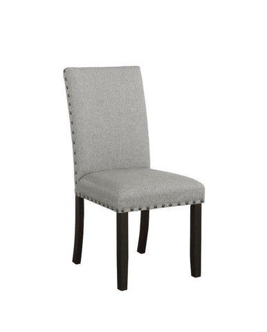 Solid Back Upholstered Side Chairs Grey And Antique Noir (Set Of 2)