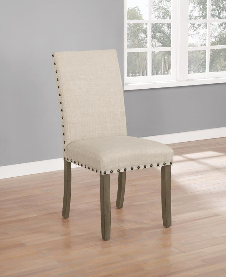 Coleman Upholstered Side Chairs Beige And Rustic Brown (Set Of 2)