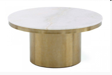 Modrest Rocky Glam White & Gold Coffee Table