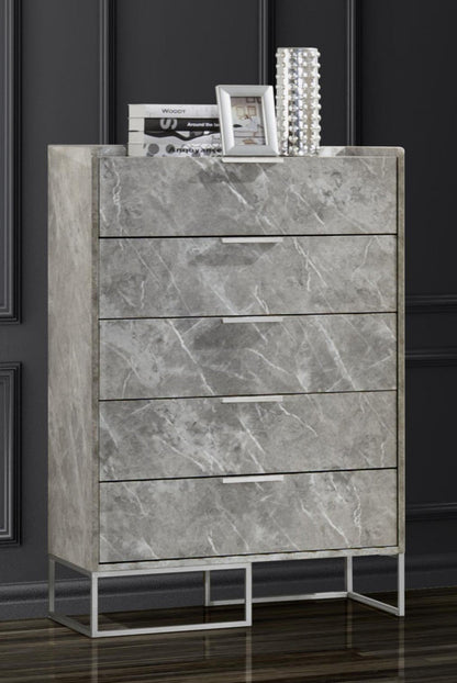 Nova Domus Marbella - Italian Modern Grey Marble Chest