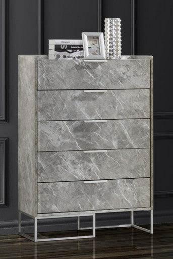 Nova Domus Marbella - Italian Modern Grey Marble Chest