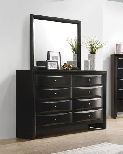 Briana Rectangular 8-Drawer Dresser – Sleek Black Finish for Modern Bedroom Style and Ample Storage