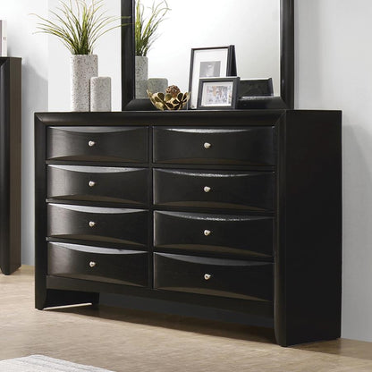 Briana Rectangular 8-Drawer Dresser – Sleek Black Finish for Modern Bedroom Style and Ample Storage