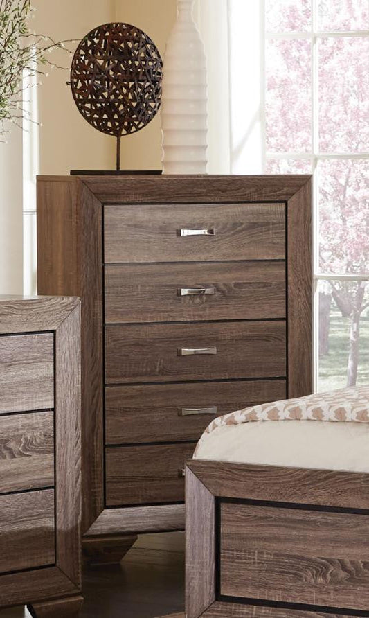 Kauffman 5-Drawer Chest Washed Taupe