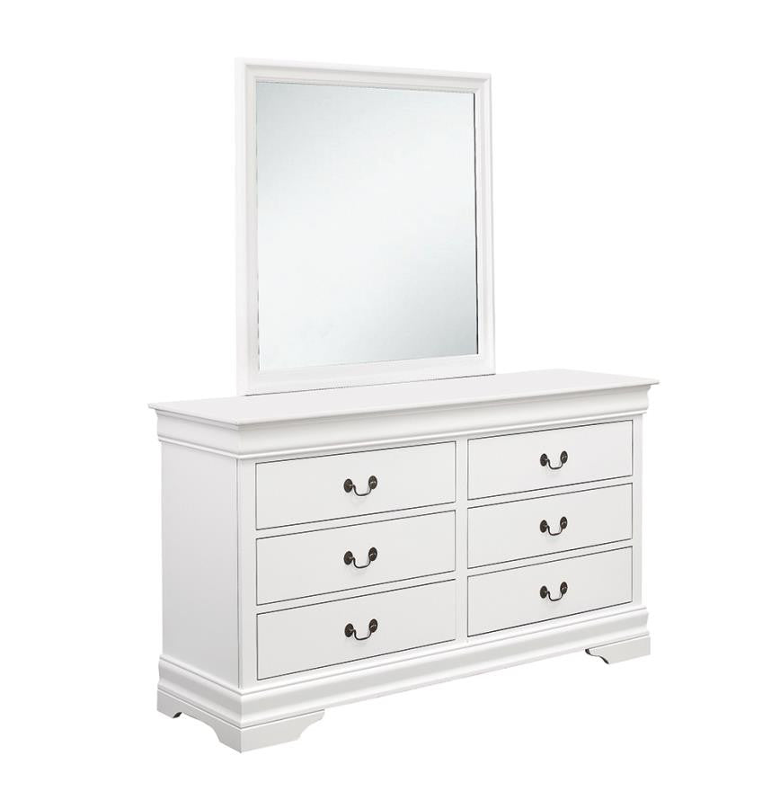 Louis Philippe 6-Drawer Dresser White