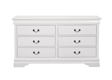 Louis Philippe 6-Drawer Dresser White