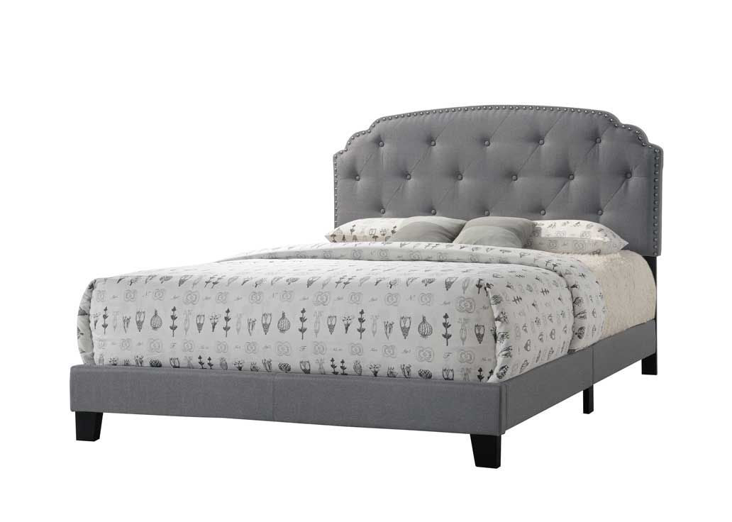 ACME Tradilla Queen Bed in Gray Fabric