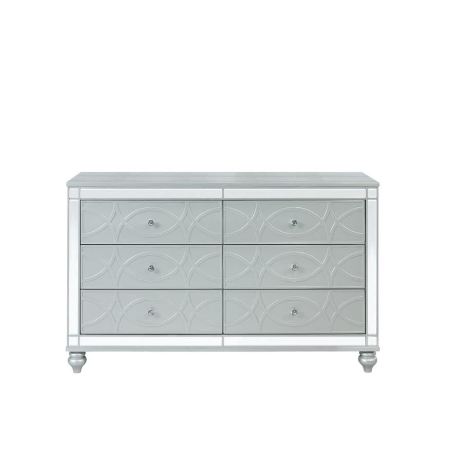 Gunnison 6-Drawer Dresser Silver Metallic