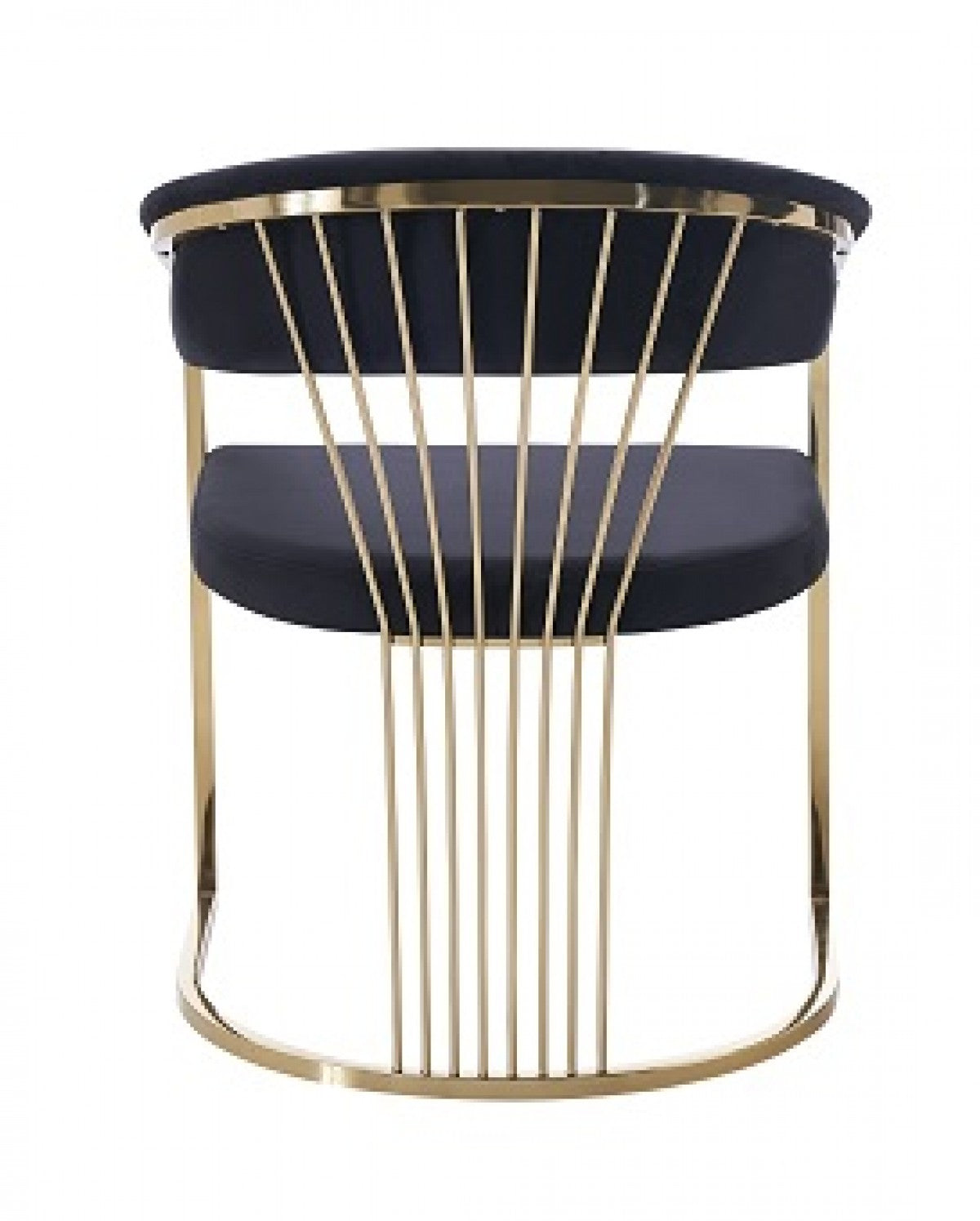 Modrest Linda - Modern Black Velvet and Gold Dining Chair
