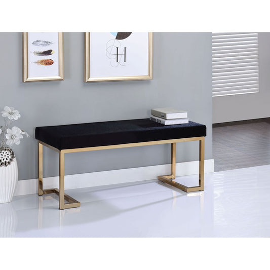 ACME Boice Bench in Black Fabric & Champagne