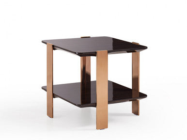 Modrest Leroy Modern Ebony & Rosegold End Table