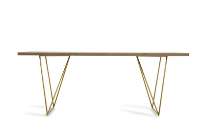 Modrest Marcia Modern Tobacco & Antique Brass Dining Table