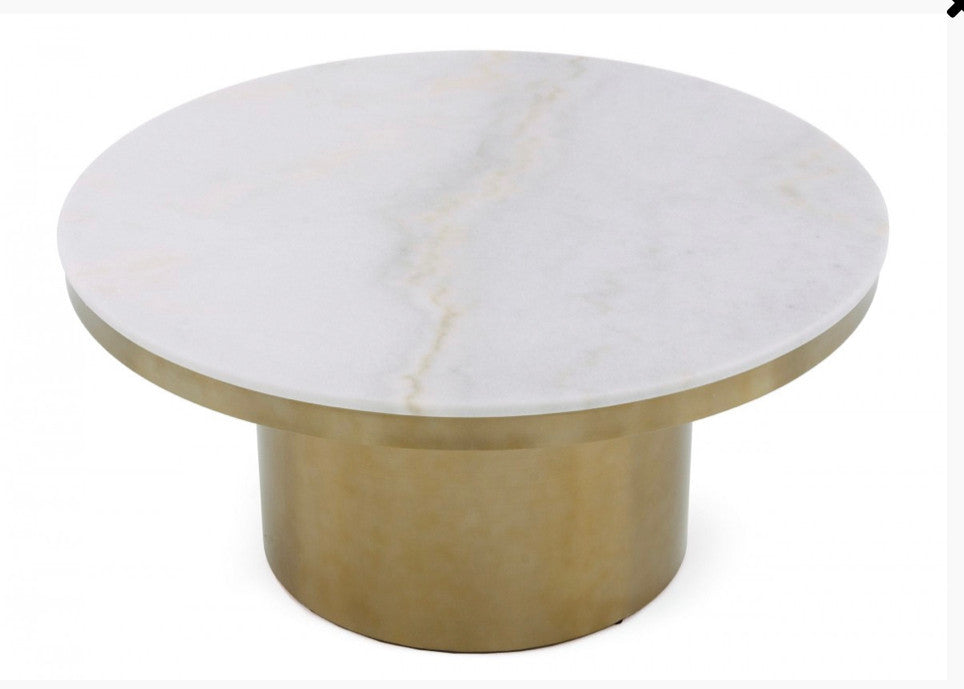 Modrest Rocky Glam White & Gold Coffee Table