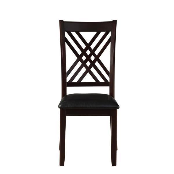 ACME Katrien Side Chair (Set-2) in Black PU & Espresso