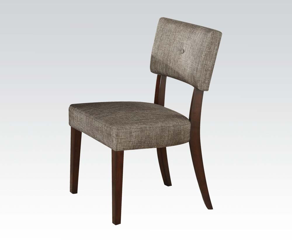 ACME Drake Side Chair (Set-2) in Gray Fabric & Espresso