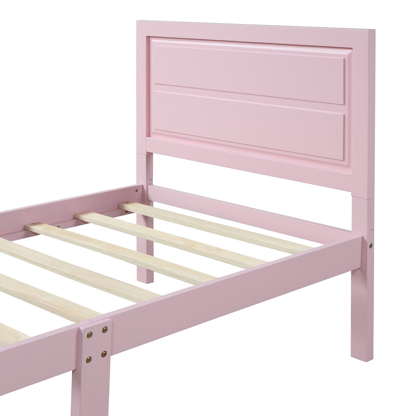Nadia Wood Platform Twin Bed Frame (Pink)