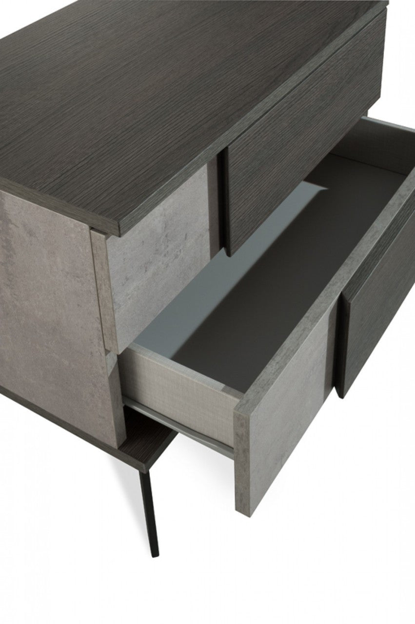 Nova Domus Palermo Italian Modern Faux Concrete & Grey Nightstand