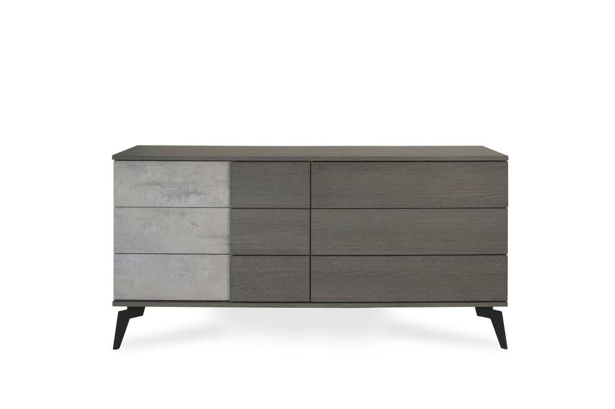 Nova Domus Italian Modern Faux Concrete & Grey Dresser