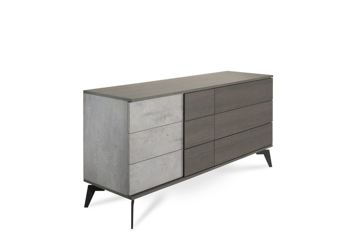 Nova Domus Italian Modern Faux Concrete & Grey Dresser